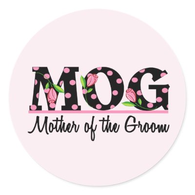 Mother of the Groom (MOG) Tulip Lettering Round Sticker