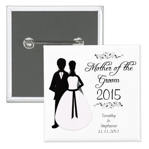 Mother of the groom swirls wedding favor button