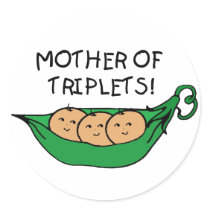 Mother of Triplets Pod stickers