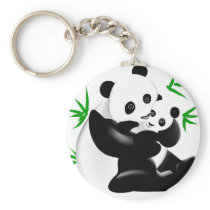 Mother Panda and Baby Panda Keychain
