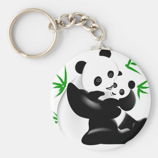 Mother Panda and Baby Panda Keychain