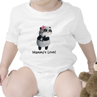 Mother Panda with Baby Rompers