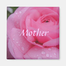 Mother Pink Rose Gift Magnet