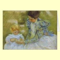 Mother Playing with Her Child. c.1897, Mary Cassat cards by vintagegiftmall Mother Playing with Her Child. c.1897, Mary Cassat cards