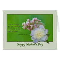 Mother’s Day Card with Pink and White Flowers