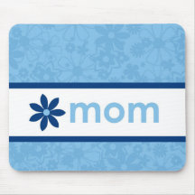 Mother’s Day Cheerful Blue Floral Mousepad