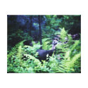 Mother Turkey in Ferns Wrapped Canvas