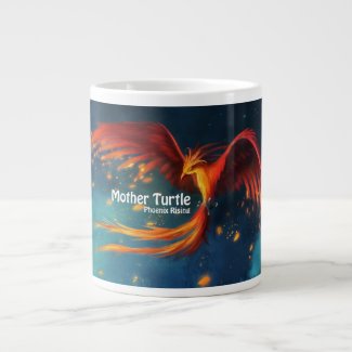 Mother Turtle Phoenix Rising Mug 20 Oz Large Ceramic Coffee Mug