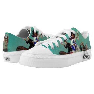 Mother Turtle Sea Band Lo Top Printed Shoes