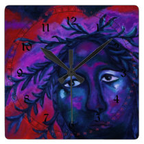 Mother Watching All – Abstract Goddess Compassion wall clocks