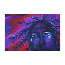 Mother Watching All – Crimson & Violet Compassion Canvas Print