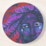 Mother Watching All – Crimson & Violet Compassion Drink Coaster