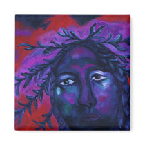 Mother Watching All – Crimson & Violet Compassion magnets