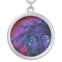 Mother Watching All – Crimson & Violet Compassion Personalized Necklace