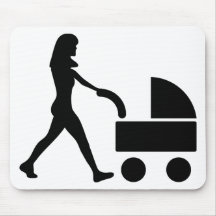 mother with baby in buggy icon mousepad