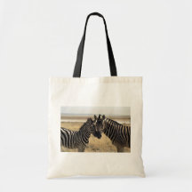 Mother zebra and young zebra canvas bags