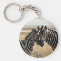 Mother zebra and young zebra key chains