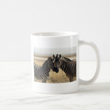 Mother zebra and young zebra mugs