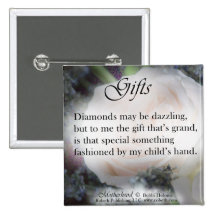 Motherhood Poetry Gift Items, Diamonds Buttons