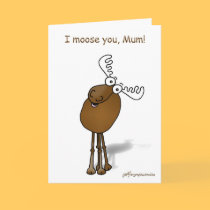 Mothering Sunday Moose Card by graphicdoodles Mothering Sunday Moose Card