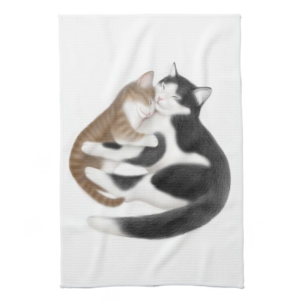 Motherly Love Cats Kitchen Towel