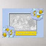 Mothers Day ADD YOUR PHOTO Blue Daisies Print