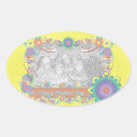 Mothers Day - ADD YOUR PHOTO - Spring Flowers Oval Sticker