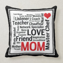 Mother's Day Amazing Multi-talented Super Mom Throw Pillows