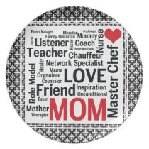 Mother's Day Amazing Multi-talented Super Mom Dinner Plate