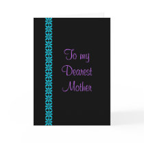 Mother's Day Aqua and Black Card