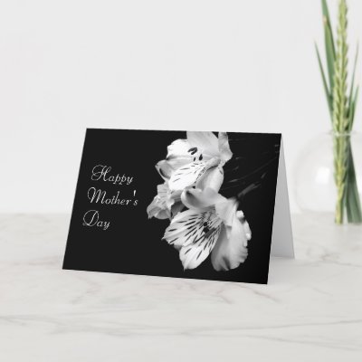 Mother&#39;s Day Black and White Lily Greeting Card by indolilly