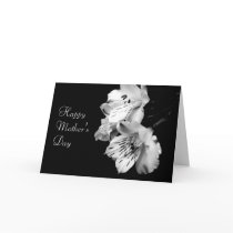Mother's Day Black and White Lily Greeting Card by indolilly Mother's Day Black and White Lily Greeting Card
