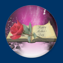 Mother's Day Book round magnet