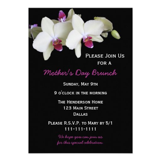 Mothers Day Brunch Invitation - Orchids for Mother