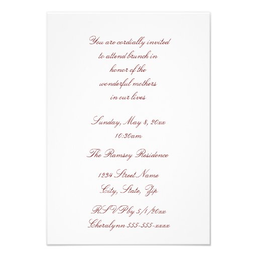 "Mother's Day Brunch" - Long-stemmed Red Rose Duo  Announcements