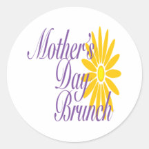 Mothers Day Brunch Round Stickers