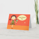 Mother's day card with a cute cartoon girl offering flowers and saying 'Happy Mother's Day'.