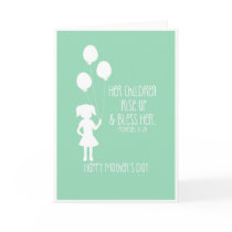 Mother's Day Card Bible Verse Girl Silhouette