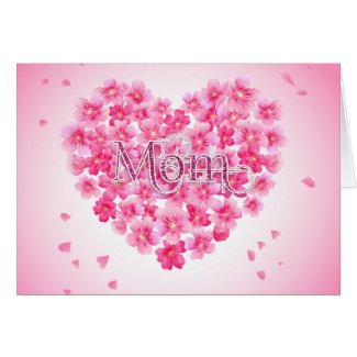 Mother's Day Card - Cherry Blossom Heart