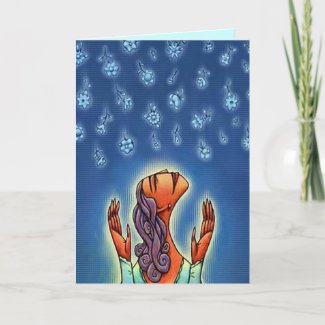 MOTHER'S DAY CARD ~ FLOWER FILLED SKY ~ ABSTRACT card