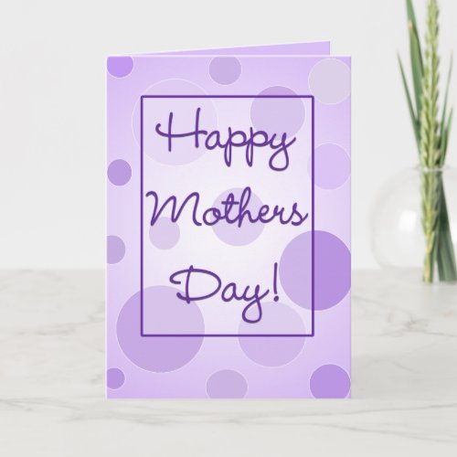 Mothers Day Card Purple Bubbles