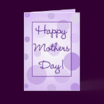 Mothers Day Card Purple Bubbles