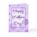 Mothers Day Card Purple Bubbles