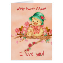 Mother's Day Card With Baby And Mam Bird, My Tweet