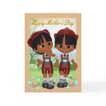 Mother's Day Card, with little twin boys