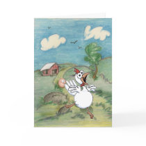 Mother's Day Cartoon Chicken and Egg. Greeting Cards