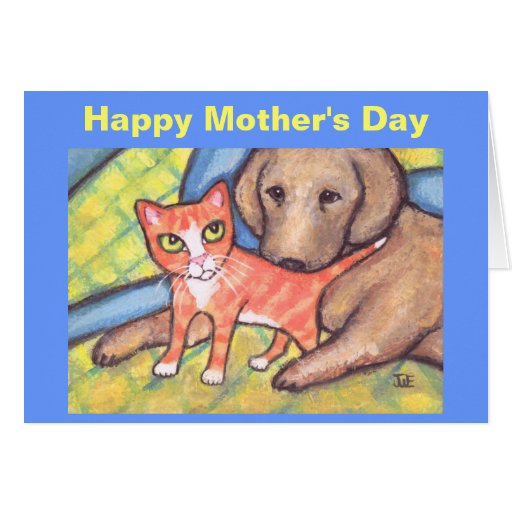 Mother s Day Cat Dog Greeting Card Zazzle