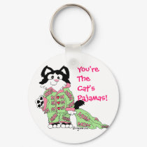 Mother's Day Cat's Pajamas Cute Cat Key Chain keychains by zooogle Mother's Day Cat's Pajamas Cute Cat Key Chain keychains