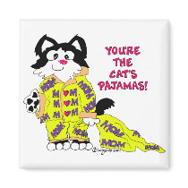 Mother's Day Cat's Pajamas Square Magnet Cat Fun by zooogle Mother's Day Cat's Pajamas Square Magnet Cat Fun