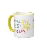 MOTHER'S DAY COFFEE MUGS - WORLDS BEST MOM - GIFTS